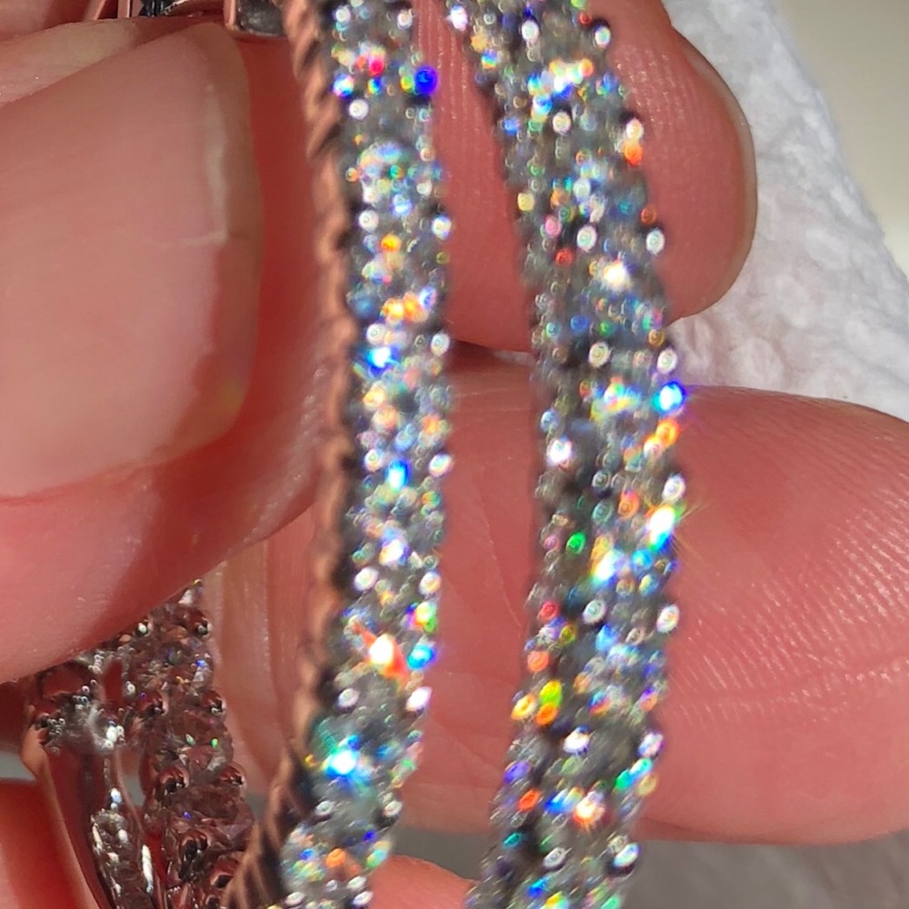 14k White Gold Forever Brilliant hoop earrings